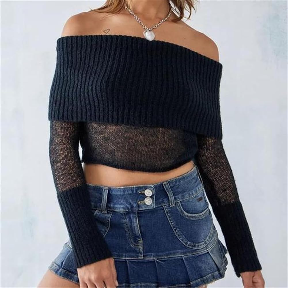 トップス NOUNLESS SHEER OFF SHOULDER KNIT SHEER OFF SHOULDER KNIT – NOUNLESS
